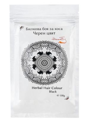 Билкова боя за коса - черен цвят - HennaFox